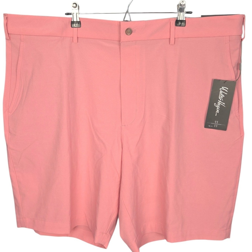 Walter Hagen Golf Shorts Mens 42W 9" Inseam Pink Micro Lines Stretch Casual NWT